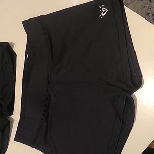 3 pairs of black dance / gymnastic shorts spandex
